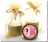 Silhouette Couple | It's a Girl - Baby Shower Gold Tin Candle Favors