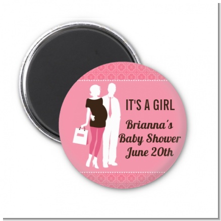 Silhouette Couple | It's a Girl - Personalized Baby Shower Magnet Favors
