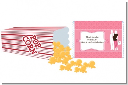 Silhouette Couple | It's a Girl - Personalized Popcorn Wrapper Baby Shower Favors