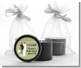 Silhouette Couple African American It's a Baby Neutral - Baby Shower Black Candle Tin Favors thumbnail