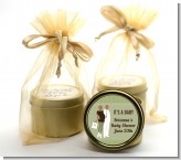 Silhouette Couple African American It's a Baby Neutral - Baby Shower Gold Tin Candle Favors