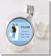 Silhouette Couple African American It's a Boy - Personalized Baby Shower Candy Jar thumbnail