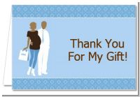 Silhouette Couple African American It's a Boy - Baby Shower Thank You Cards