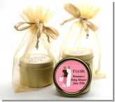 Silhouette Couple African American It's a Girl - Baby Shower Gold Tin Candle Favors
