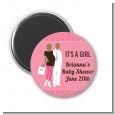 Silhouette Couple African American It's a Girl - Personalized Baby Shower Magnet Favors thumbnail