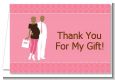 Silhouette Couple African American It's a Girl - Baby Shower Thank You Cards thumbnail