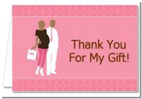 Silhouette Couple African American It's a Girl - Baby Shower Thank You Cards