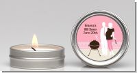 Silhouette Couple BBQ Girl - Baby Shower Candle Favors