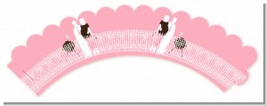 Silhouette Couple BBQ Girl - Baby Shower Cupcake Wrappers