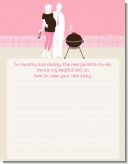 Silhouette Couple BBQ Girl - Baby Shower Notes of Advice