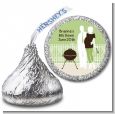 Silhouette Couple BBQ Neutral - Hershey Kiss Baby Shower Sticker Labels thumbnail