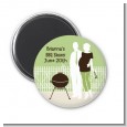 Silhouette Couple BBQ Neutral - Personalized Baby Shower Magnet Favors thumbnail