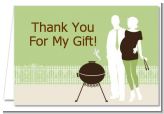 Silhouette Couple BBQ Neutral - Baby Shower Thank You Cards