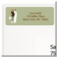 Silhouette Couple African American It's a Baby Neutral - Baby Shower Return Address Labels thumbnail