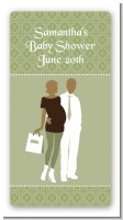 Silhouette Couple African American It's a Baby Neutral - Custom Rectangle Baby Shower Sticker/Labels