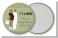 Silhouette Couple African American It's a Baby Neutral - Personalized Baby Shower Pocket Mirror Favors thumbnail
