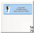 Silhouette Couple African American It's a Boy - Baby Shower Return Address Labels thumbnail