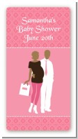 Silhouette Couple African American It's a Girl - Custom Rectangle Baby Shower Sticker/Labels