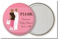 Silhouette Couple African American It's a Girl - Personalized Baby Shower Pocket Mirror Favors