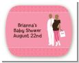 Silhouette Couple African American It's a Girl - Personalized Baby Shower Rounded Corner Stickers thumbnail