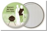 Silhouette Couple BBQ Neutral - Personalized Baby Shower Pocket Mirror Favors