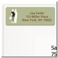 Silhouette Couple | It's a Baby Neutral - Baby Shower Return Address Labels thumbnail
