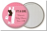 Silhouette Couple | It's a Girl - Personalized Baby Shower Pocket Mirror Favors