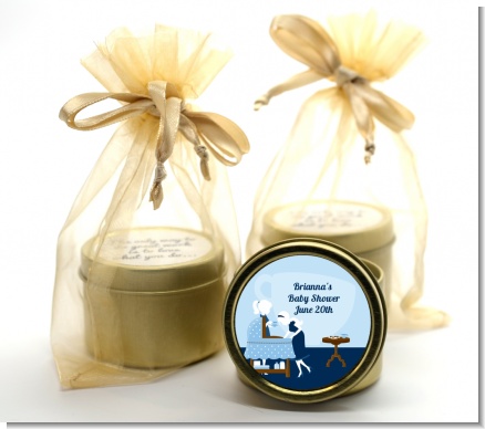 Sip and See It's a Boy - Baby Shower Gold Tin Candle Favors