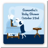 Sip and See It's a Boy - Square Personalized Baby Shower Sticker Labels