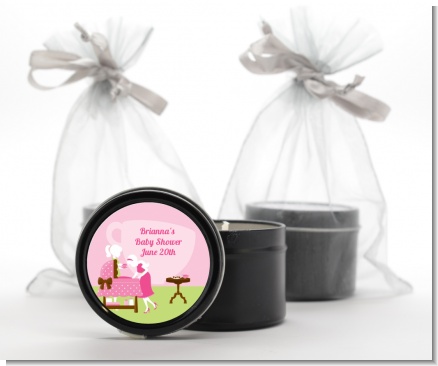 Sip and See It's a Girl - Baby Shower Black Candle Tin Favors