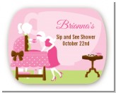 Sip and See It's a Girl - Personalized Baby Shower Rounded Corner Stickers