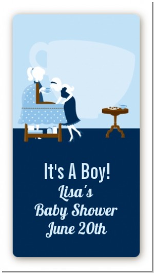 Sip and See It's a Boy - Custom Rectangle Baby Shower Sticker/Labels