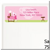 Sip and See It's a Girl - Baby Shower Return Address Labels