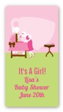 Sip and See It's a Girl - Custom Rectangle Baby Shower Sticker/Labels