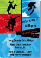 Skateboard - Birthday Party Invitations