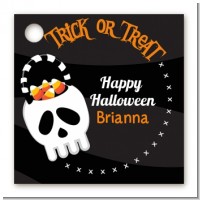 Skull Treat Bag - Personalized Halloween Card Stock Favor Tags