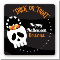 Skull Treat Bag - Square Personalized Halloween Sticker Labels
