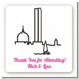 Boston Skyline - Square Personalized Bridal Shower Sticker Labels thumbnail