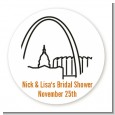 St. Louis Skyline - Round Personalized Bridal Shower Sticker Labels thumbnail