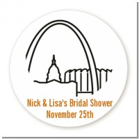 St. Louis Skyline - Round Personalized Bridal Shower Sticker Labels