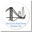 San Francisco Skyline - Round Personalized Bridal Shower Sticker Labels thumbnail