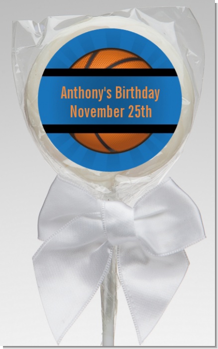 Slam Dunk - Personalized Birthday Party Lollipop Favors