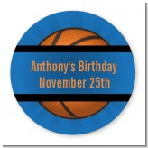 Slam Dunk - Round Personalized Birthday Party Sticker Labels