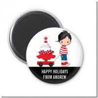 Sleigh Ride Boy - Personalized Christmas Magnet Favors