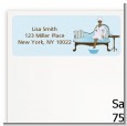 Spa Mom Blue African American - Baby Shower Return Address Labels thumbnail