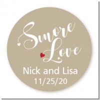 Smore Love - Round Personalized Bridal Shower Sticker Labels