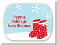 Snow Boots - Personalized Christmas Rounded Corner Stickers thumbnail