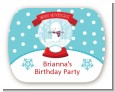 Snow Globe Winter Wonderland - Personalized Birthday Party Rounded Corner Stickers thumbnail