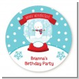 Snow Globe Winter Wonderland - Round Personalized Birthday Party Sticker Labels thumbnail