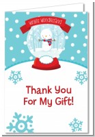 Snow Globe Winter Wonderland - Birthday Party Thank You Cards